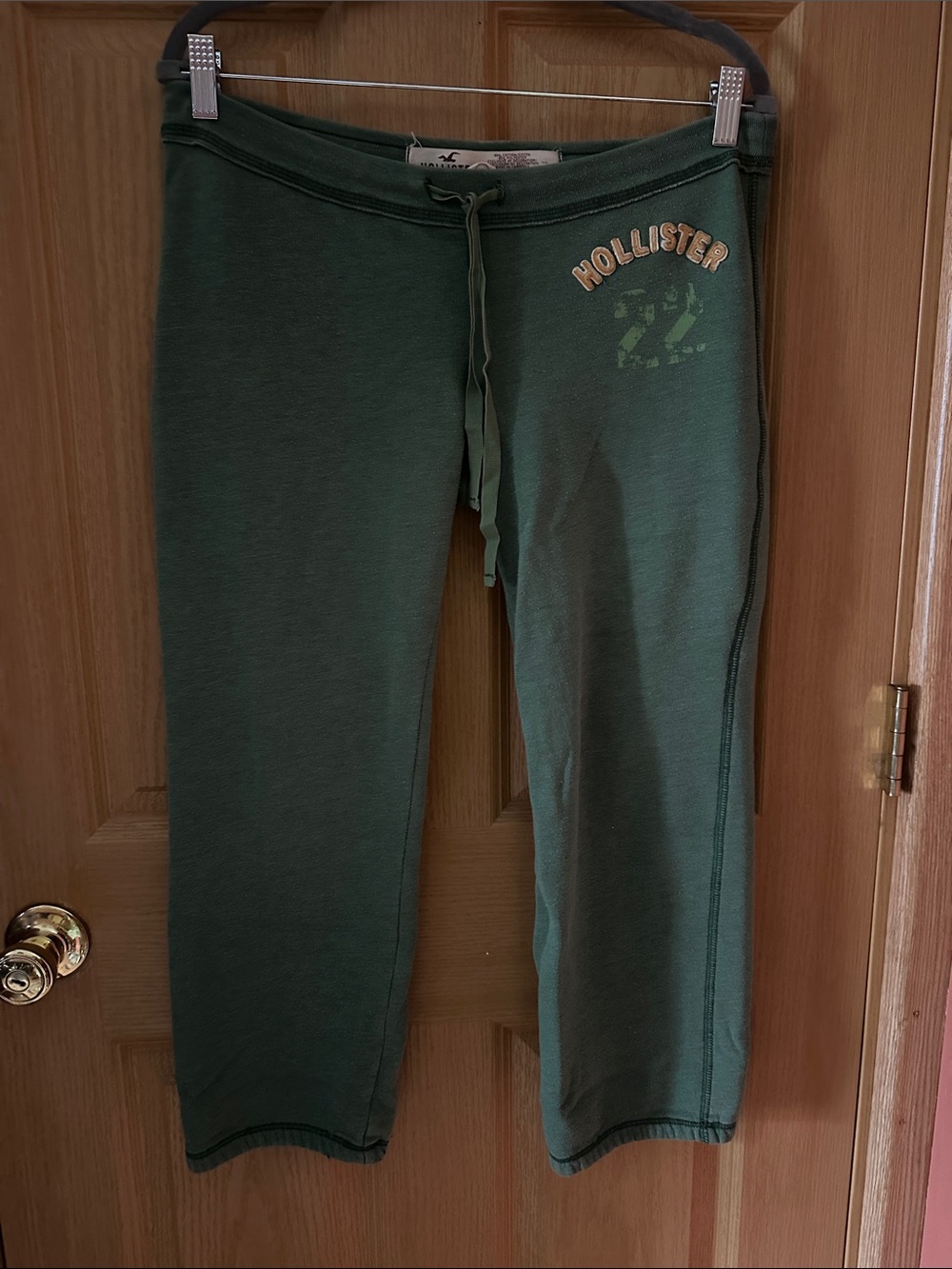 Hollister Green Drawstring Sweatpants with '22 Accent